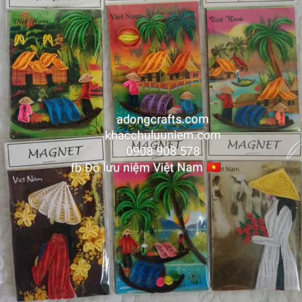 Magnet là Hít nam châm tranh giấy cuốn cảnh đồng quê  ( dán dinh tủ lạnh kim loại )