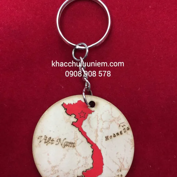 Móc khóa gỗ bản đồ Việt Nam
