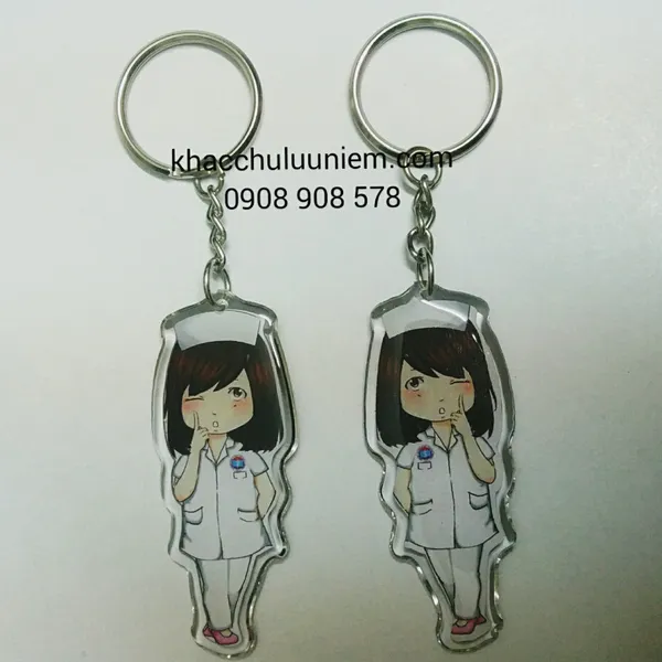 Móc khóa hình y tá chipi dễ thương