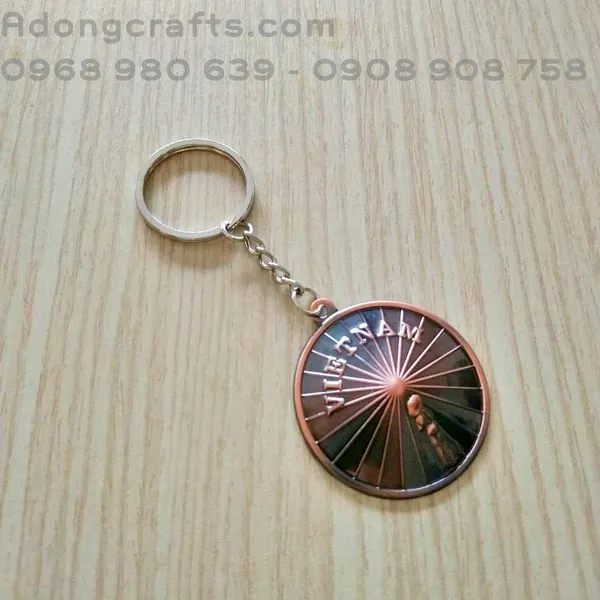 Móc khóa/ keychain nón lá chất liệu kim loại biểu tượng VN  - Quà Tặng Lưu Niệm Việt Nam.