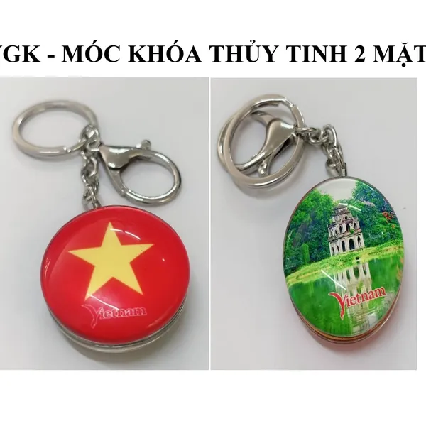 Móc khóa lưu niệm thủy tinh hình phong cảnh địa danh Việt Nam