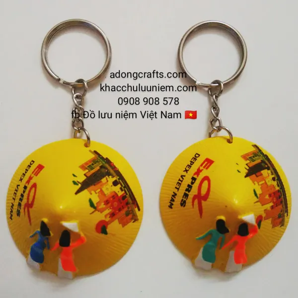 Móc khóa nón lá in hình ảnh Thành phố Hồ Chí Minh