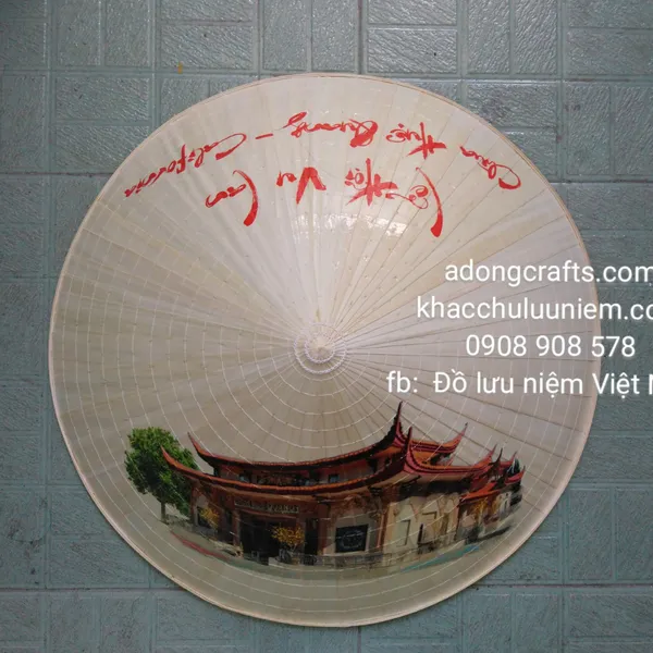 Nón lá in hình chùa mừng đại lễ Vu lan 2018