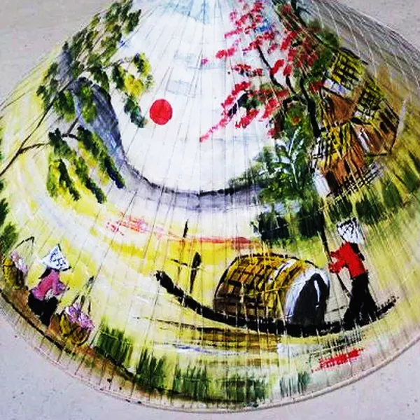 Nón lá Việt Nam - Vẽ tranh đồng quê lên nón