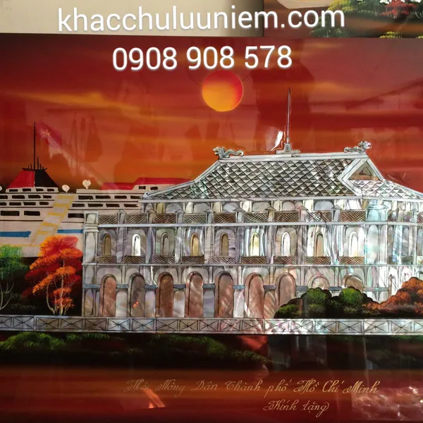 Tranh Sơn Mài Bến Nhà Rồng - Cẩm ốc