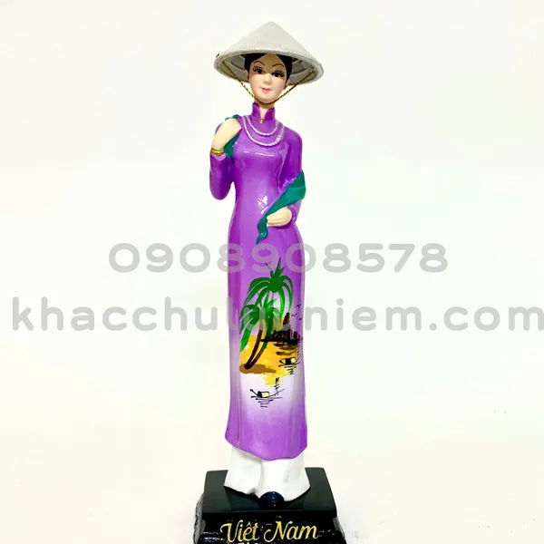 Tượng cô gái Miss viet status đội nón lá Việt Nam - quà tặng lưu niệm trang trí decor ý nghĩa Việt Nam