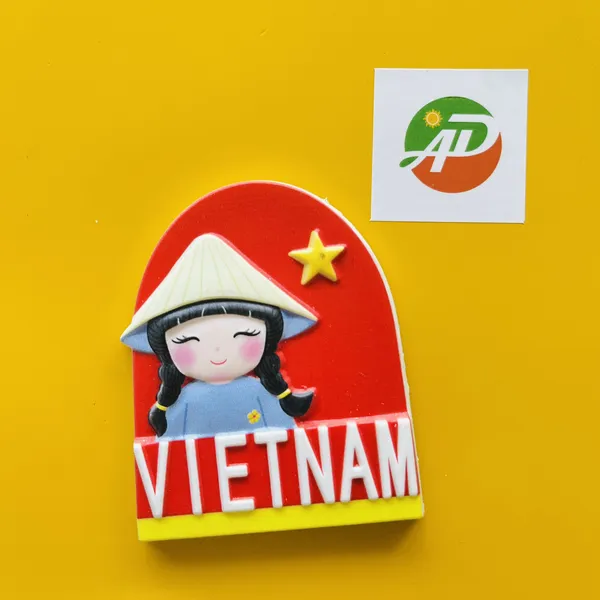 Magnet Poly Cô Gái Nón Lá Lá Cờ Việt Nam