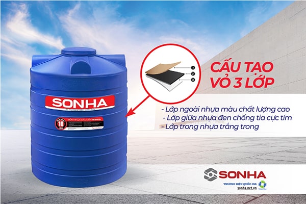 bồn nhựa sơn hà 3000l bồn nhựa sơn hà 3000l