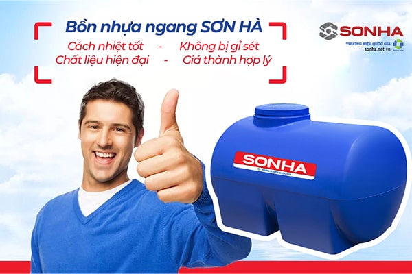 Bồn nước nhựa Sơn Hà 2000L ngang Bồn nước nhựa Sơn Hà 2000L ngang
