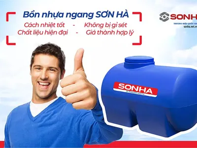 Bồn nước nhựa Sơn Hà 2000l ngang phù hợp với cho mọi điều kiện lắp đặt