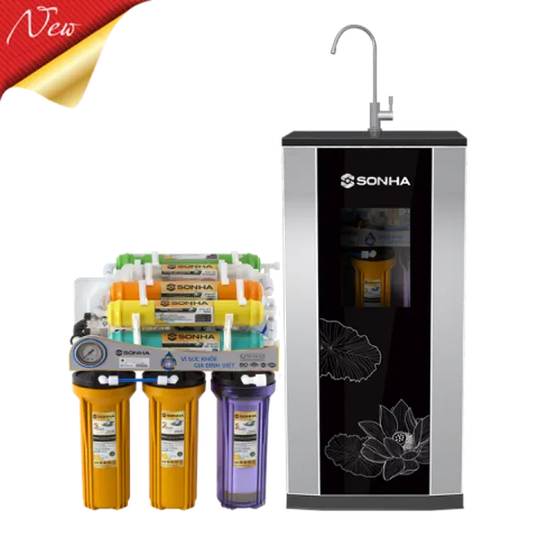 Máy lọc nước R.O 06 lõi vỏ tủ kính cường lực RO-B6