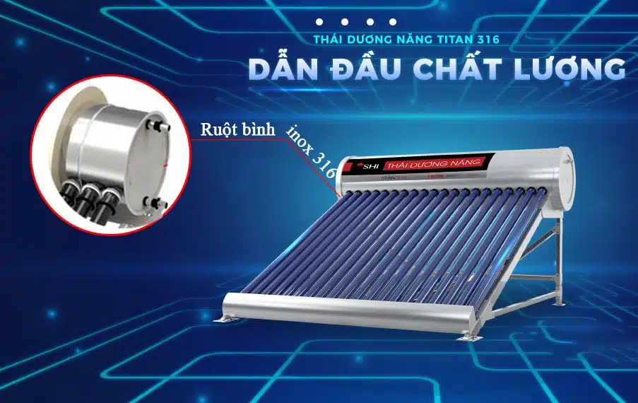 Bình năng lượng mặt trời Sơn Hà Titan Bình năng lượng mặt trời Sơn Hà Titan