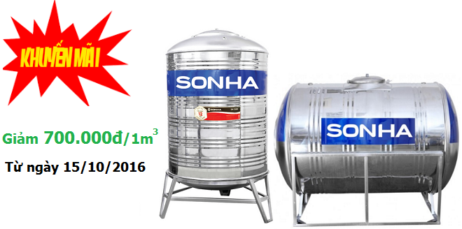 bồn nước inox Sơn Hà khuyến mãi hấp dẫn