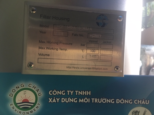 bảng thông tin Bình 15 Lõi 40 Inch Universal