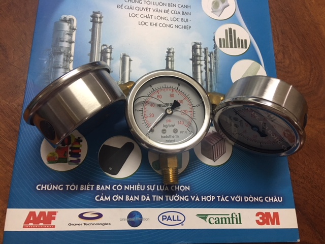 Đồng hồ đo áp có dầu cho bình lọc bình lọc chất lỏng