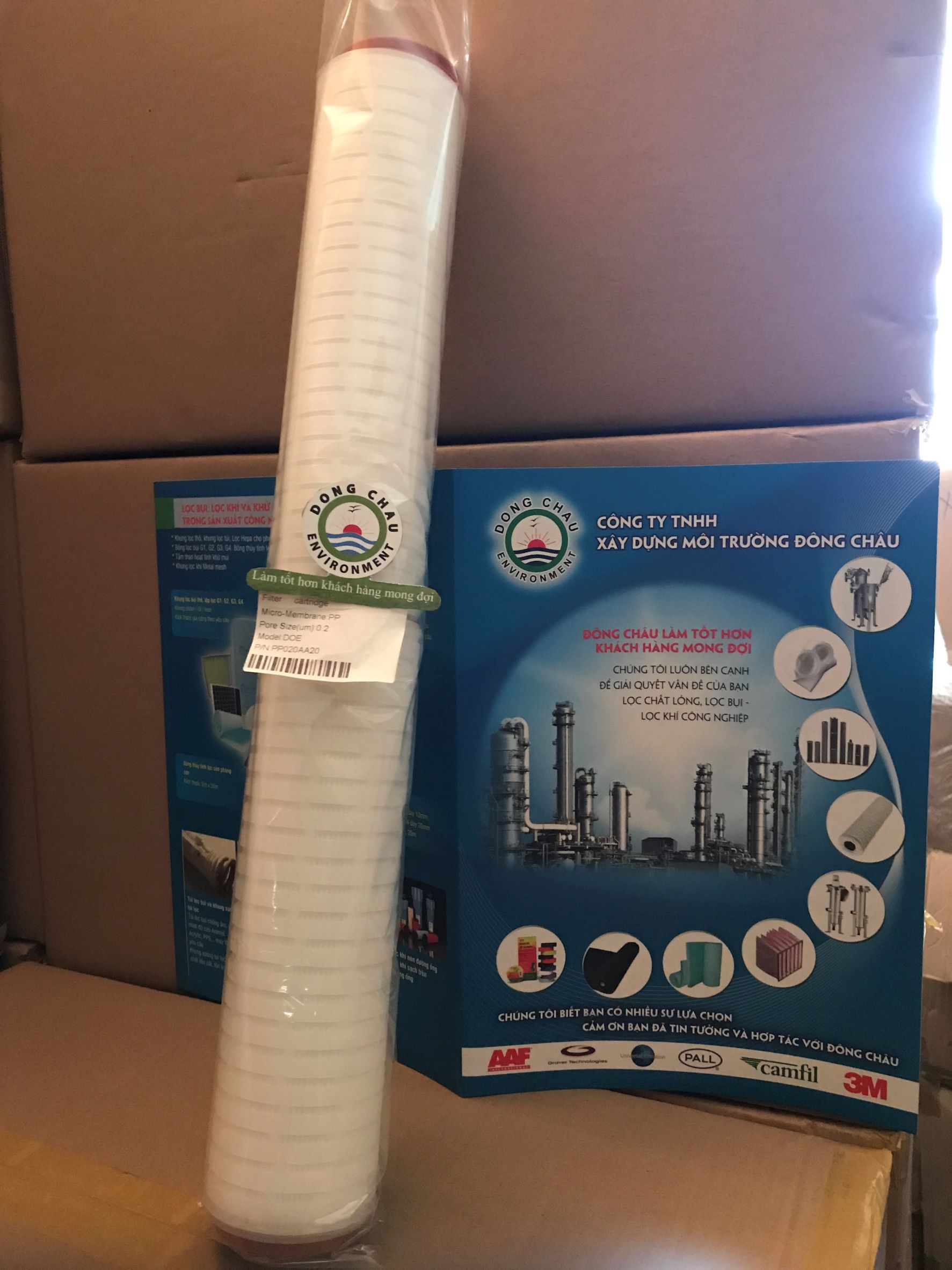 Lõi lọc giấy xếp 0.2 micron 20 inch DOE Trung Quốc