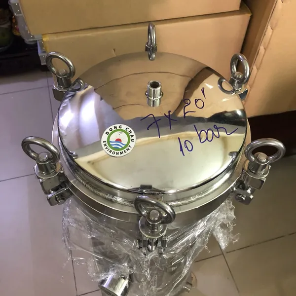 Bình lọc inox 7 lõi DOE 20 inch áp 10 bar