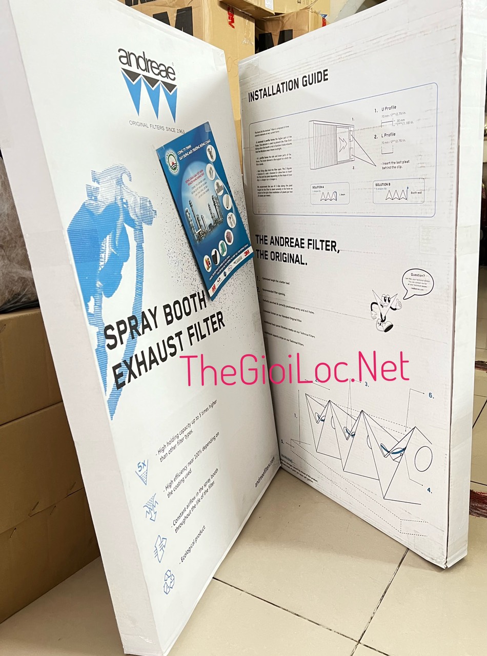 AF111 (Màu nâu) Andreae Giấy lọc bụi sơn khô 2 lớp