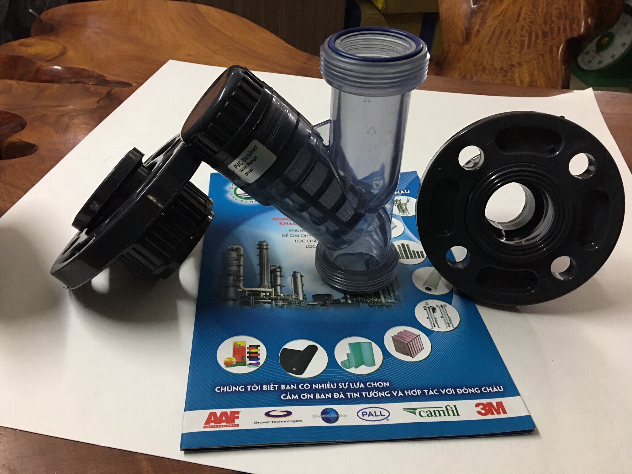 Y lọc nhựa trong mặt bích DN40 uPVC