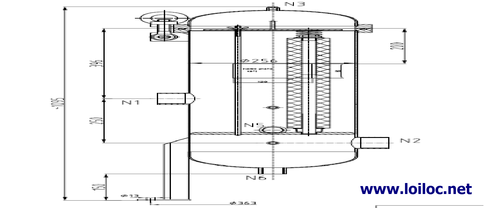Bình lọc 7 lõi của Universal dạng đầu vào và ra kết nối ren