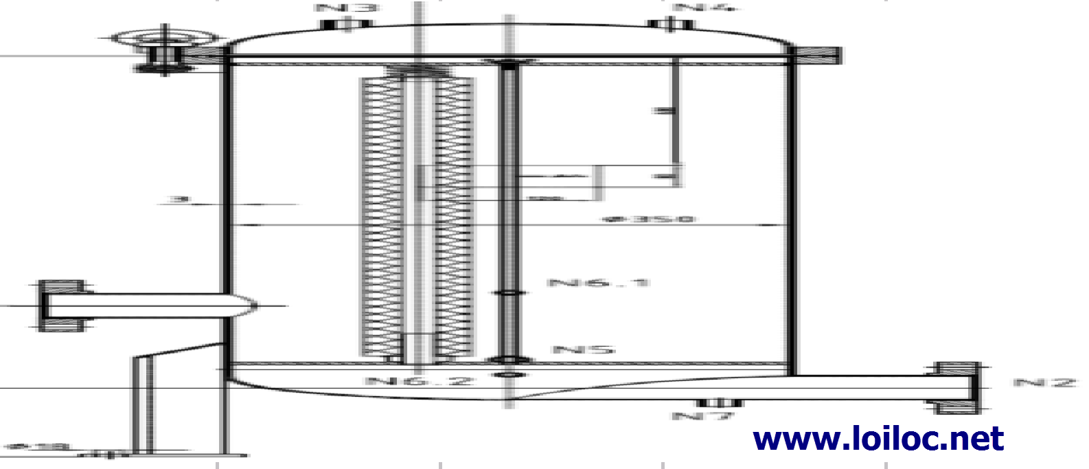 Bình lọc 7 lõi của Universal Singapore với đầu vào và ra bằng mặt bích 2"