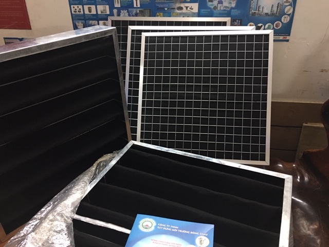 Khung than hoạt tính dạng pleat hấp thụ mùi hóa chất