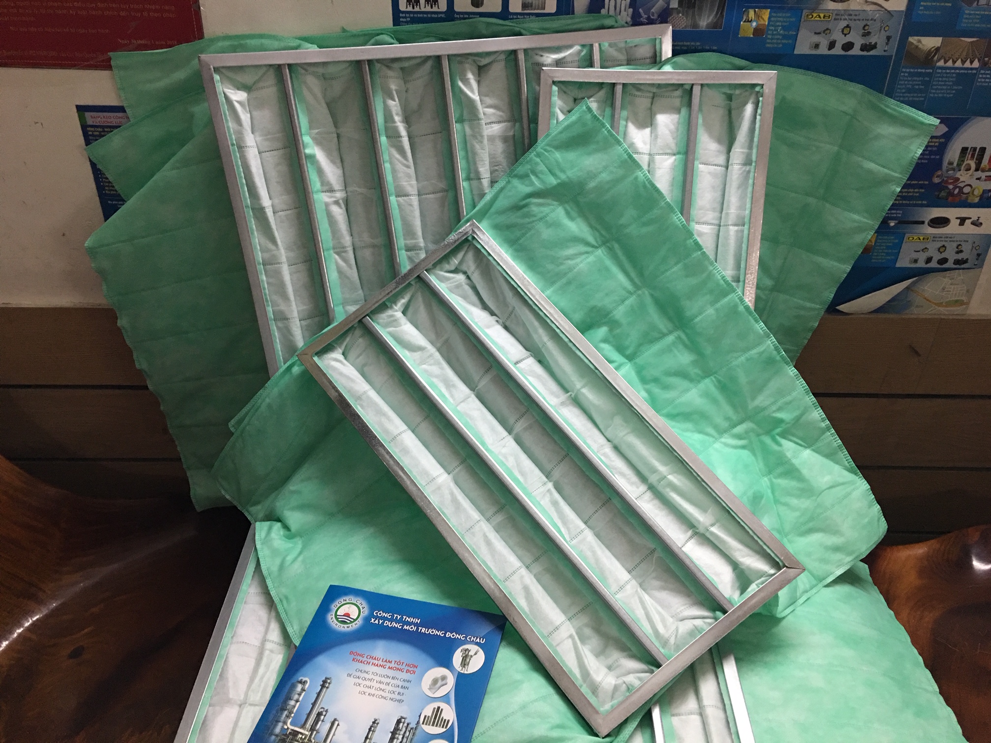 Khung Túi Lọc Bụi F6 Màu Xanh