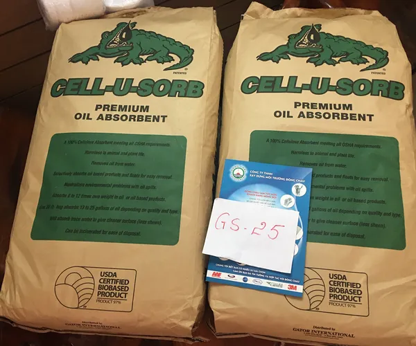 Bông xơ thấm hút dầu tràn GS25 Cellu Sorb