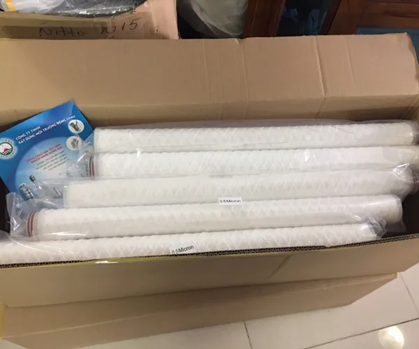 Lõi Lọc 0.5 Micron 30 Inch Dạng Sợi Quấn Chỉ Oring 226 Đầu Bằng