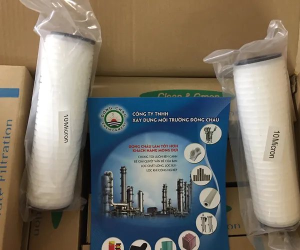 Lõi lọc tinh giấy xếp 10 inch 10 micron clean green
