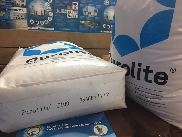 Hạt Nhựa Trao Đổi Ion Dương C100 Purolite Làm Mềm Nước