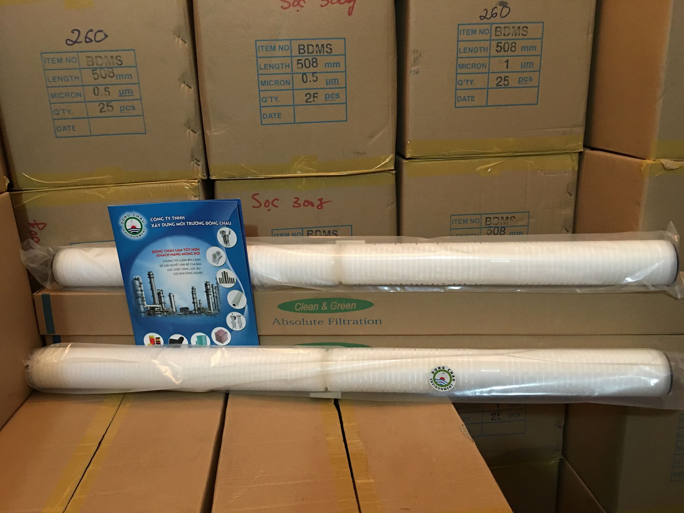 Lõi Lọc Giấy Xếp 0.2 Micron 40 Inch DOE Clean Green