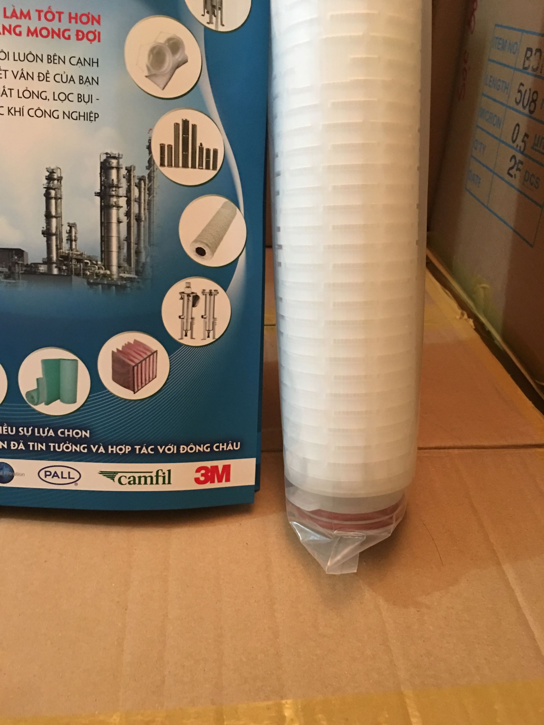 đầu ron Lõi lọc giấy xếp 0.2 micron 40 inch oring 226 Clean Green