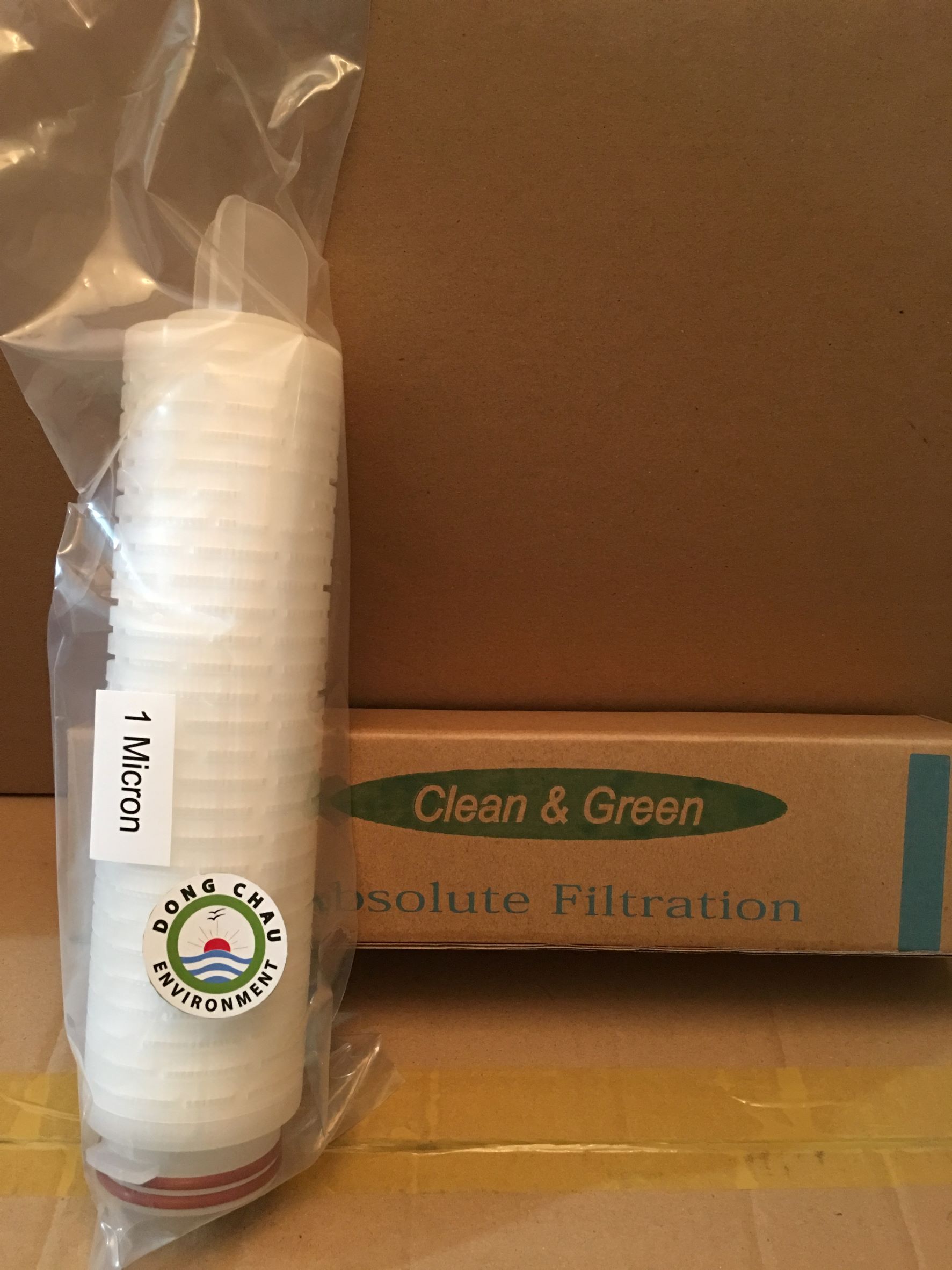 Lõi lọc giấy xếp 1 micron 10 inch Clean Green oring 226