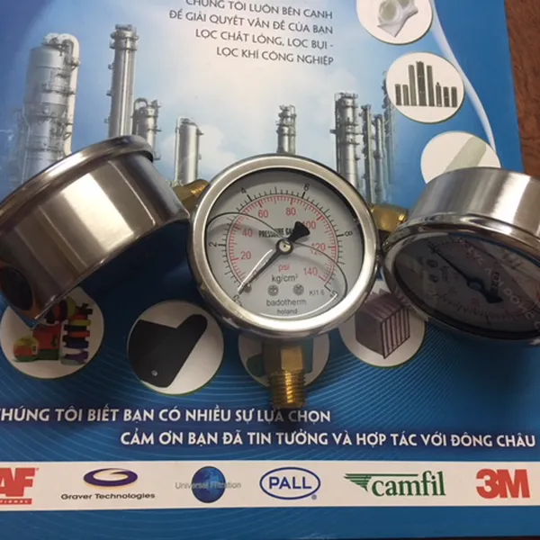 Đồng hồ đo áp có dầu cho bình lọc bình lọc chất lỏng