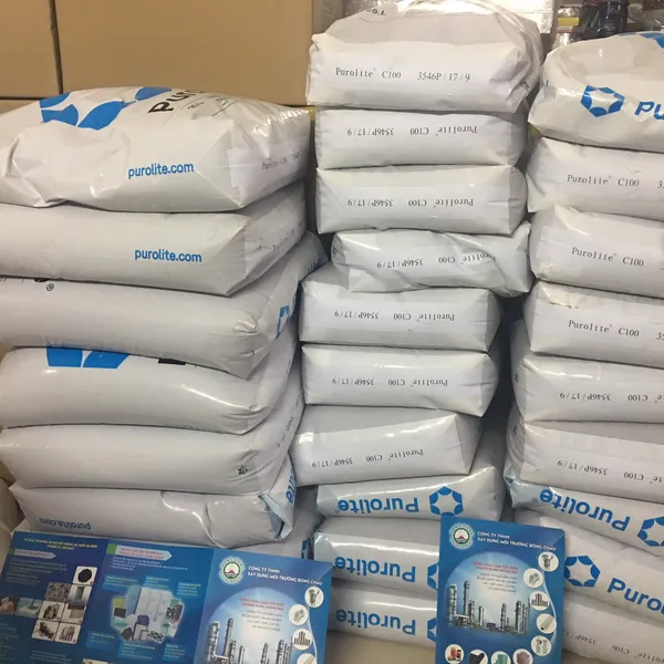 Hạt Nhựa Trao Đổi Ion Dương C100 Purolite Làm Mềm Nước