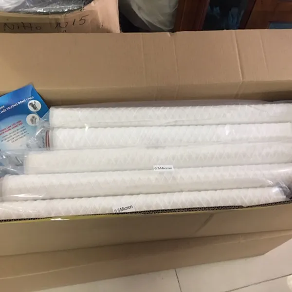 Lõi Lọc 0.5 Micron 30 Inch Dạng Sợi Quấn Chỉ Oring 226 Đầu Bằng