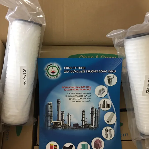 Lõi lọc tinh giấy xếp xát khuẩn doe 10 inch 10 micron clean green
