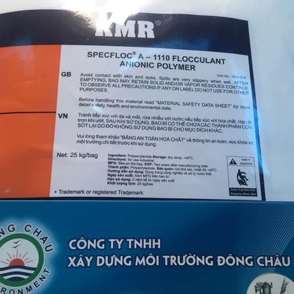 Polymer Anion KMR A1110 Trợ Lắng Keo Tụ