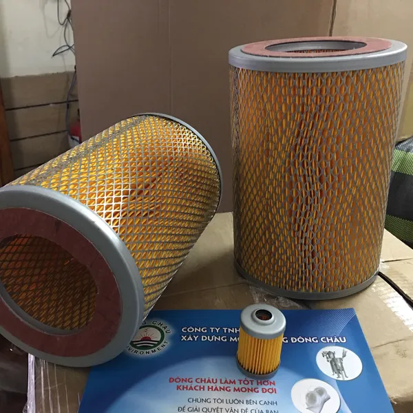 Phin lõi lọc gió 2 mặt lưới cellulozo màu vàng