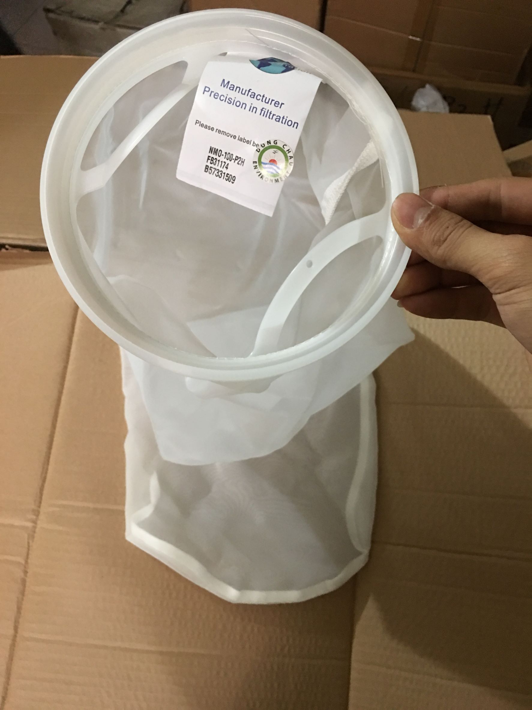 cấu tạo miệng nhựa Túi lọc NMO 100 micron size 2