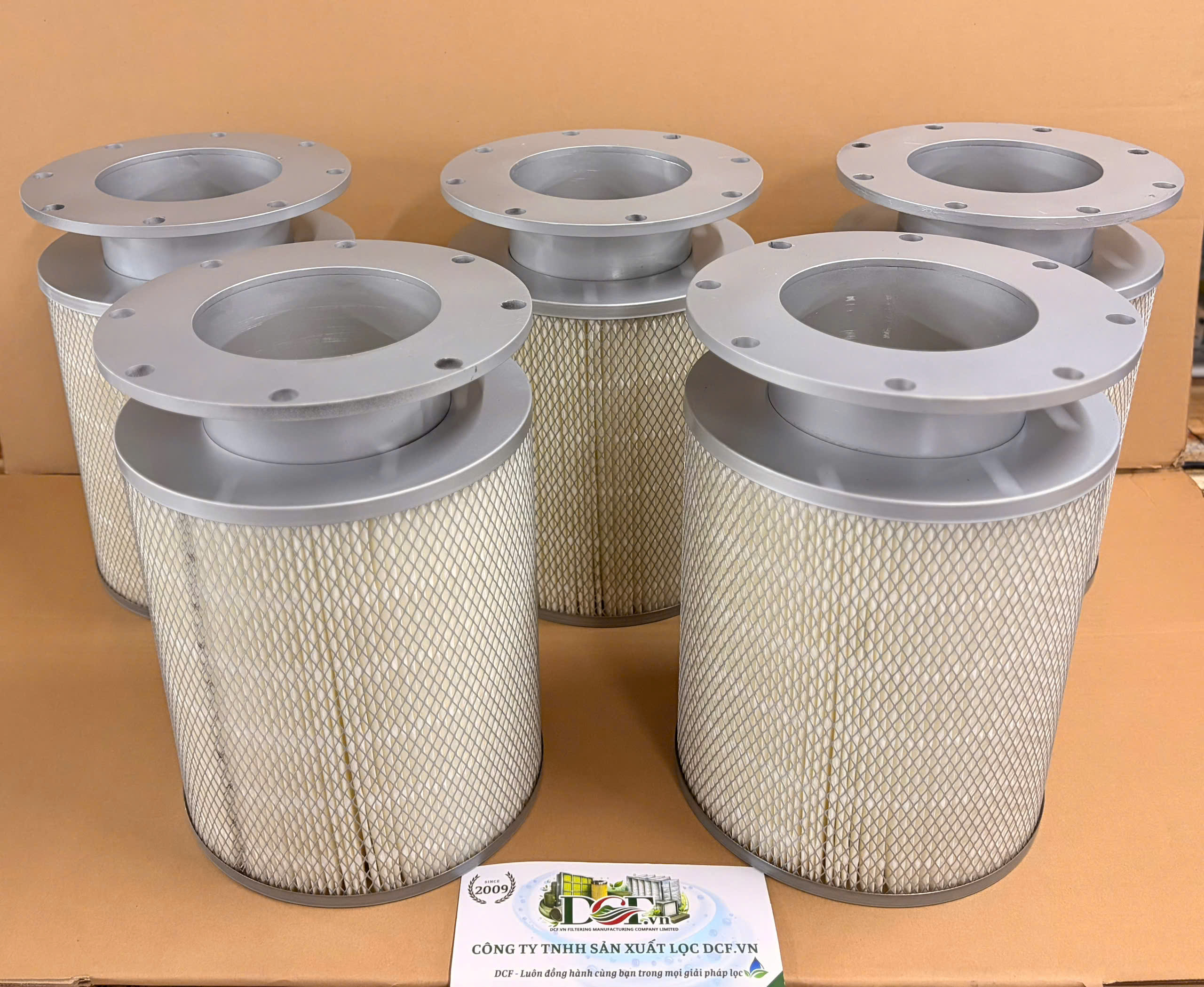 Lõi Lọc Bụi Cartridge PE Mặt Bích Công Nghiệp 260×150×350