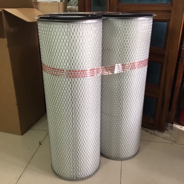 Lõi lọc bụi giấy cellulose 2 mặt lưới có vành và ti chịu lực