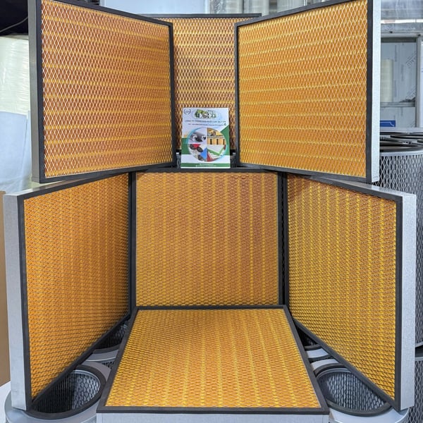 Khung lọc giấy Cellulose vàng lọc bụi mịn HVAC