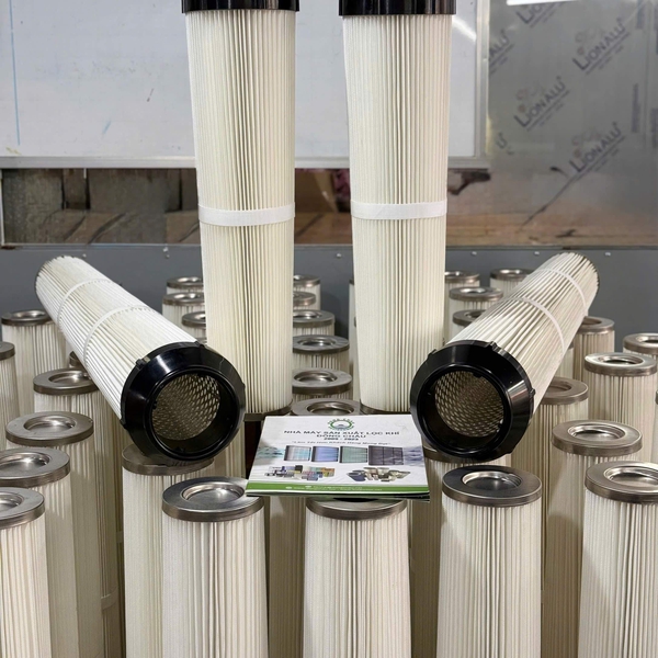 Lõi Lọc Bụi PE OD153 Nắp Nhựa – Lỗ 92 – Đủ Kích Thước 600mm / 1000mm