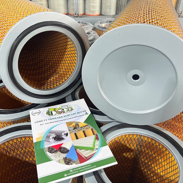 Lõi lọc gió cellulose vàng DCF.vn cho hệ thống lọc bụi