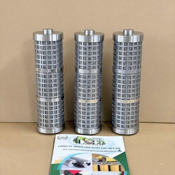 Phin lọc lưới inox OD88 x H300 có thanh gài | DCF.vn