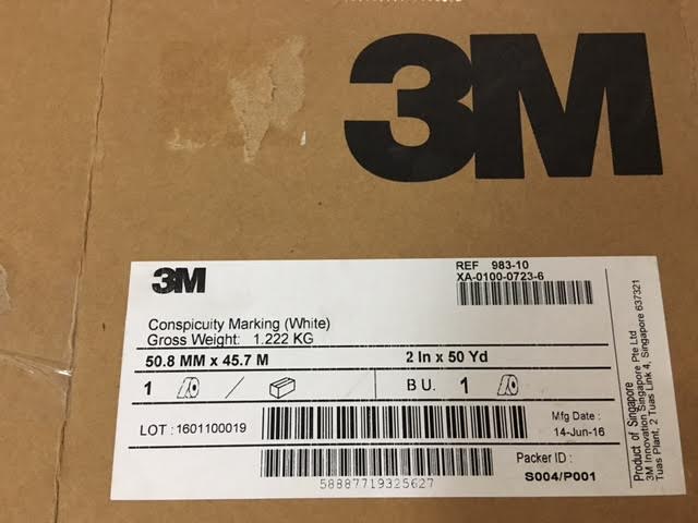 Kích thước cuộn băng keo phản quang 3M