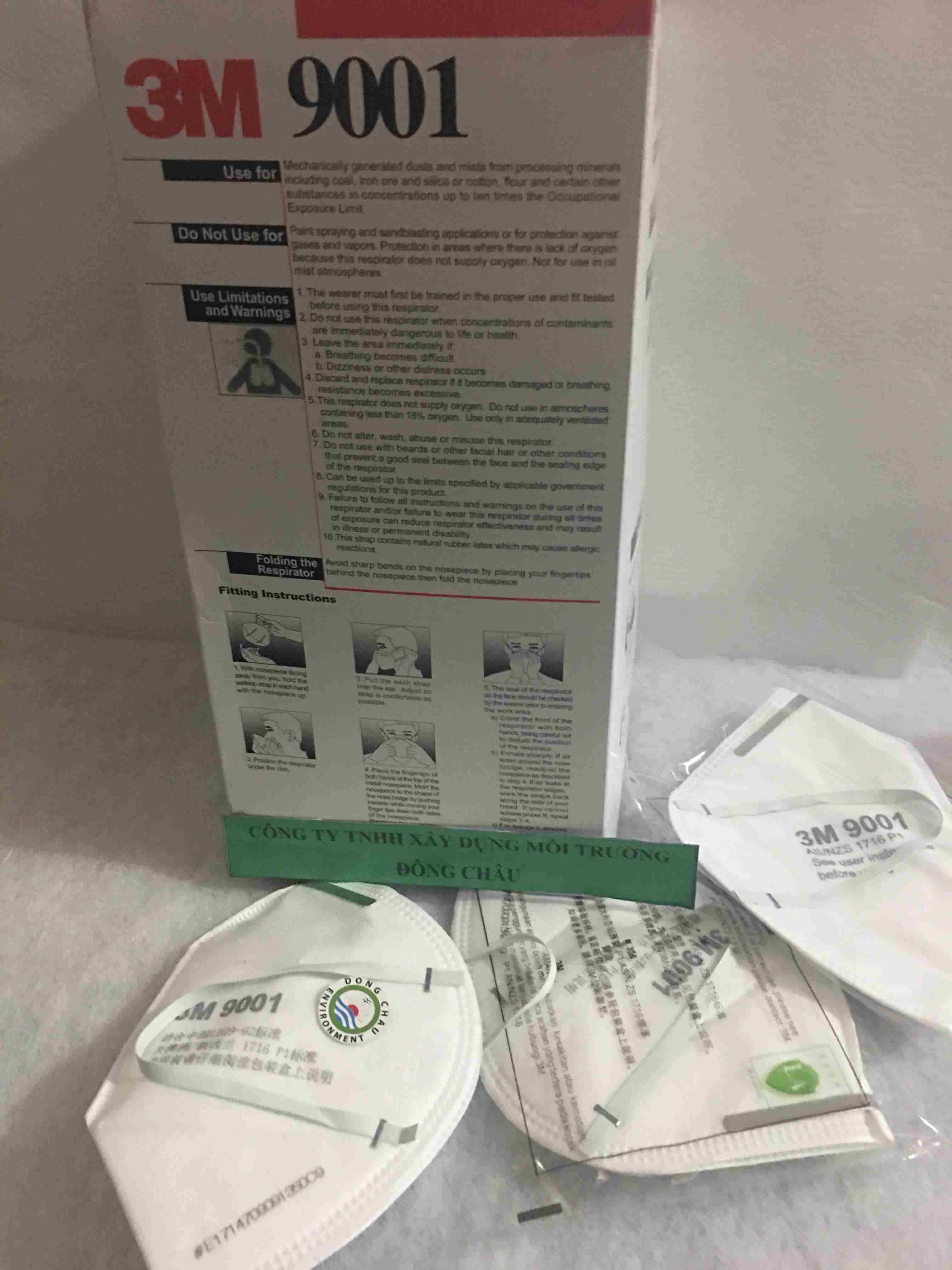Khẩu trang chống bụi công nghiệp dùng một lần 3M 9001