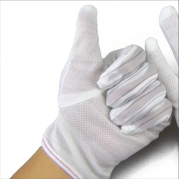 Găng tay phủ hạt nhựa chống trượt, chống tĩnh điện